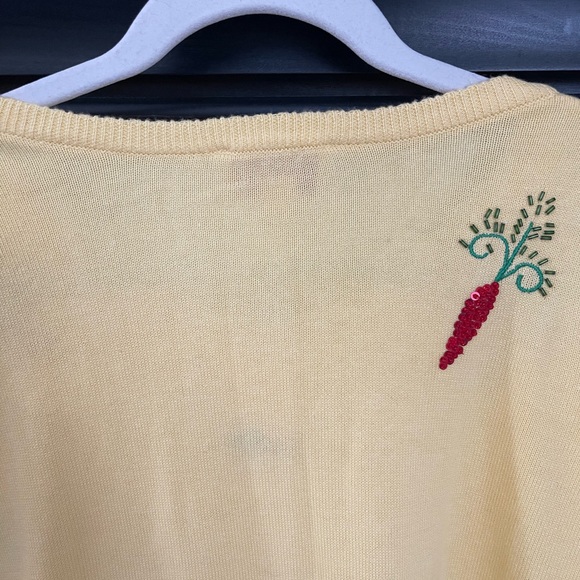 Quacker Factory Yellow Beaded & Embroidered Cardigan Sweater Size 1X - Picture 7 of 7